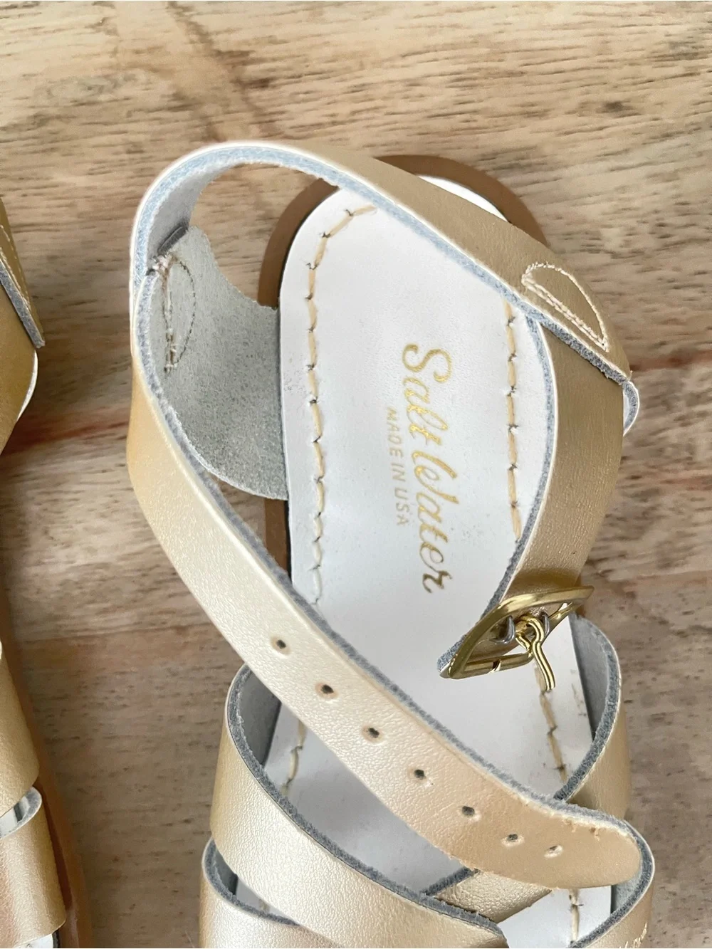 Salt Water Kids Metallic Gold Strappy Sandals